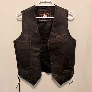 Sofari Collection - Men’s Size 38 / Medium - Black - 100% Genuine Leather Vest -